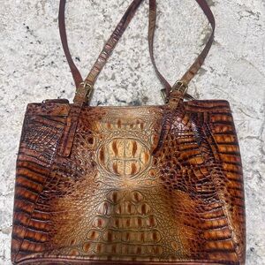 Brahmin Brown Shoulder Bag with Gold Hardware